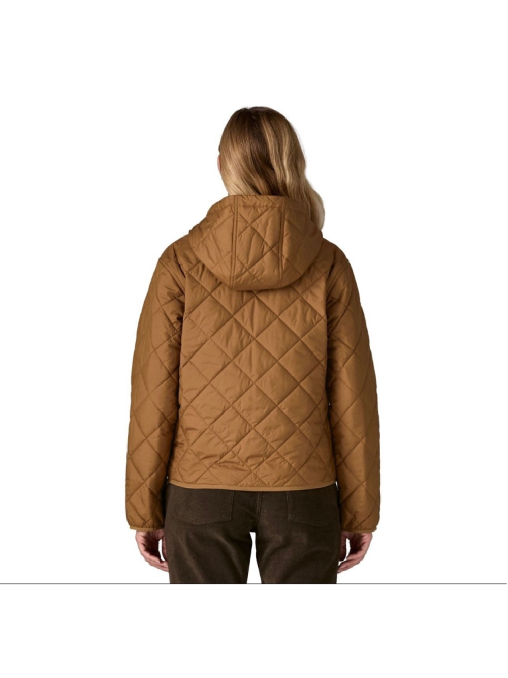 Patagonia Diamond Quilted Bomber Hoody Women XS Deer Brown Insulated NWT - Picture 5 of 5